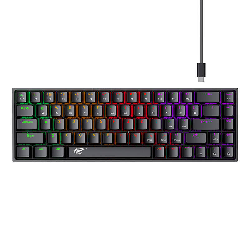 CLAVIER MECANIQUE GAMING HAVIT KB881L 68 KEY RED-SWITCH RGB BLACK